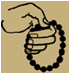 sketch of how to hold a prayer rope